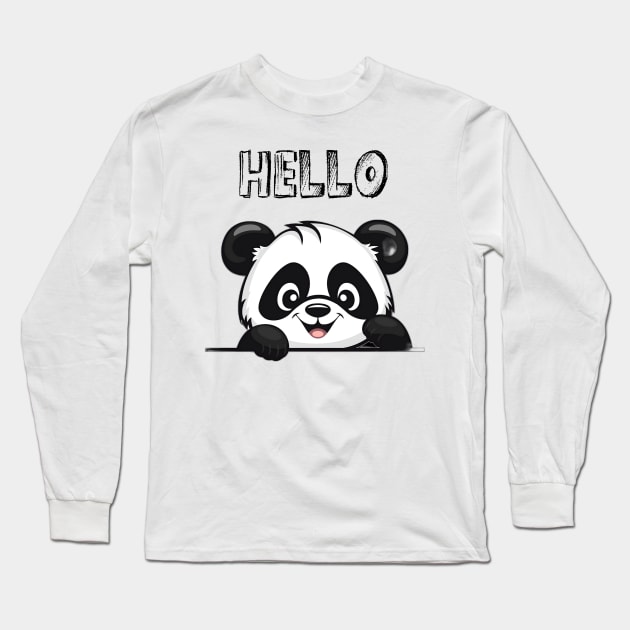 Hello Panda Gear Long Sleeve T-Shirt by The One Stop